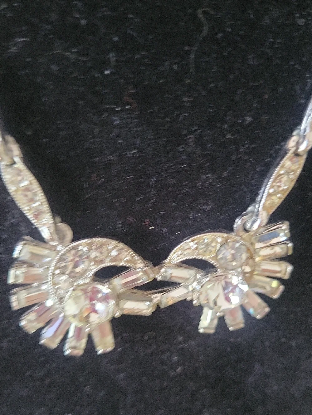 BOGOFF Rhodium Sunburst Necklace and Screwback Earring Set Mid Century - Picture 2 of 11